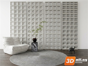 Folding screen Skp Files 